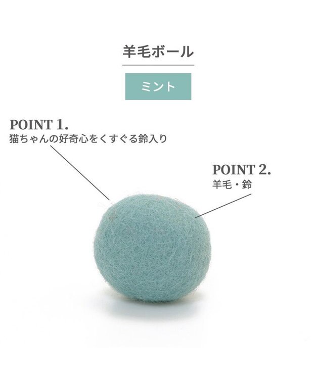 PET PARADISE ペットパラダイス 猫 羊毛 ボール 【単品】 ミント