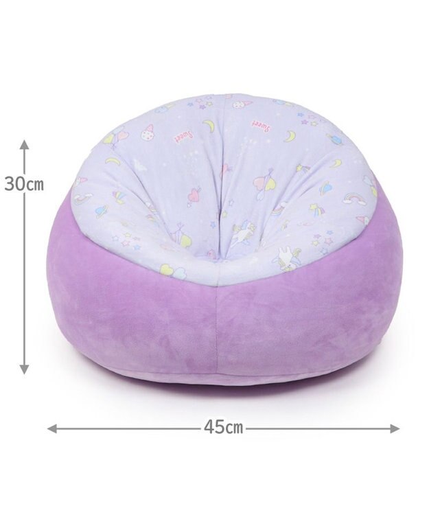 Mother garden マザーガーデン ユニコーン クッション 丸型 紫