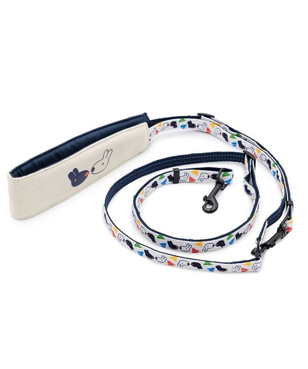PET PARADISE リサとガスパール ショルダー リード 《三角柄》 ＳＭ 中型犬 ホワイト×ネイビー