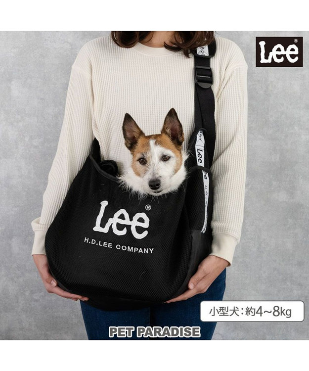PET PARADISE Lee ロゴ メッシュ スリング  キャリーバッグ M 小型犬 約4~8㎏ ブラック