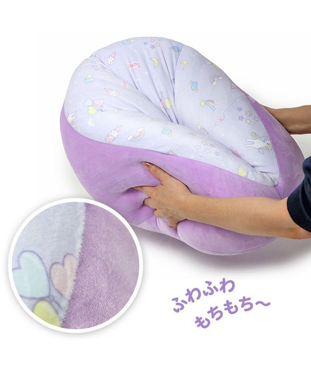 Mother garden マザーガーデン ユニコーン クッション 丸型 紫