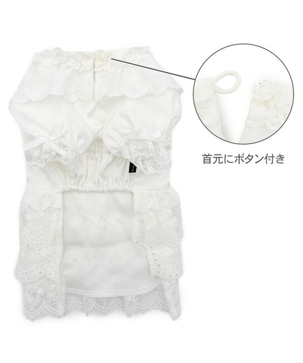 PET PARADISE cherircouture レースフリル ワンピース 小型犬 ホワイト