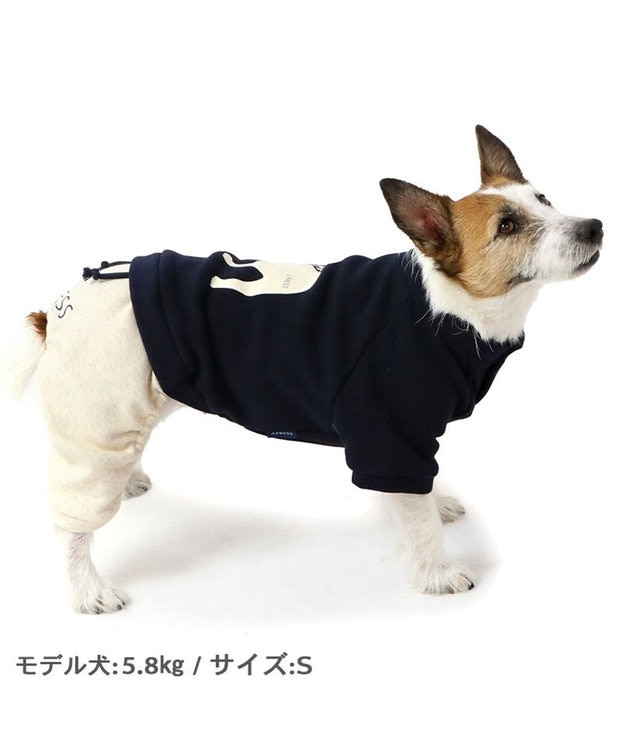 PET PARADISE J.PRESS パンツつなぎ バックブルドッグ 小型犬 紺(ネイビー・インディゴ)