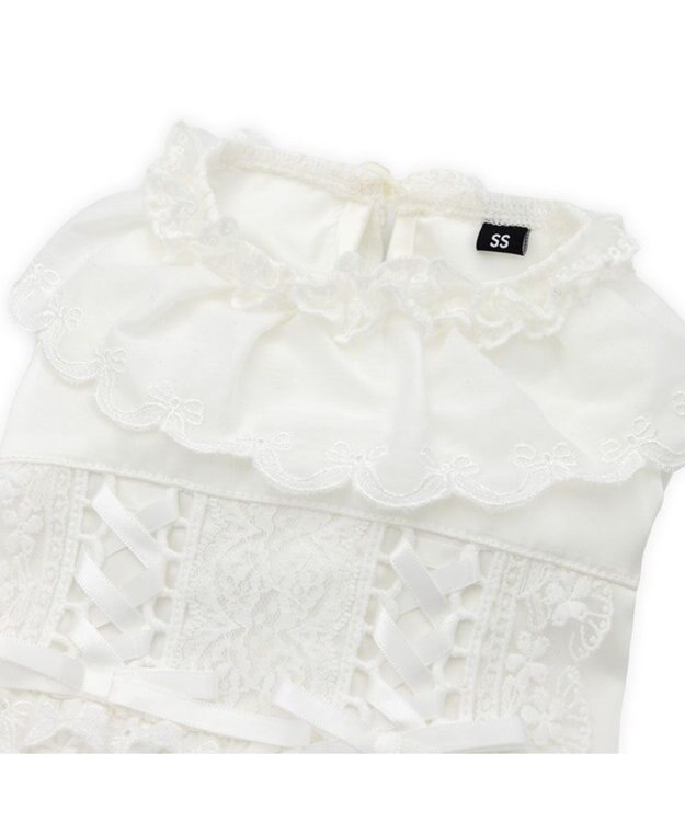 PET PARADISE cherircouture レースフリル ワンピース 小型犬 ホワイト