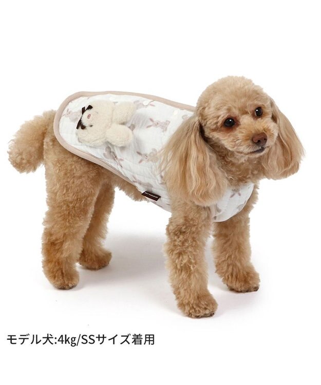 PET PARADISE ペットパラダイス  ふわりとキルトベスト うさぎ柄 小型犬 白~オフホワイト