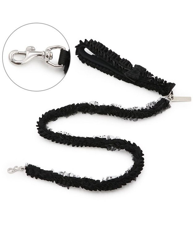 PET PARADISE cherircouture ツイード リボンリード 《ブラック》 ＳＳ～Ｓ ブラック