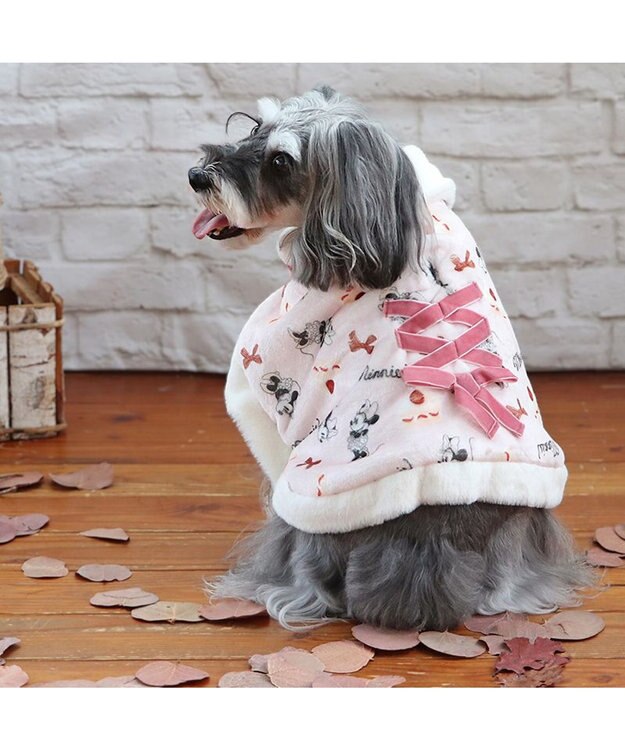 PET PARADISE ディズニー ミニー ポンチョ 《ケーキ柄》 小型犬 ピンク