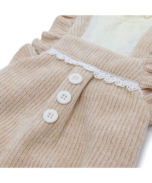 PET PARADISE ペットパラダイス ニット風パンツつなぎ 小型犬 ベージュ