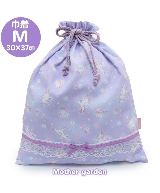 Mother garden マザーガーデン ユニコーン 巾着 《フラワー柄》  30cm×37cm フラワー柄