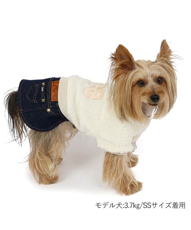 PET PARADISE Ｌｅｅ フリース スカートつなぎ小型犬 白~オフホワイト