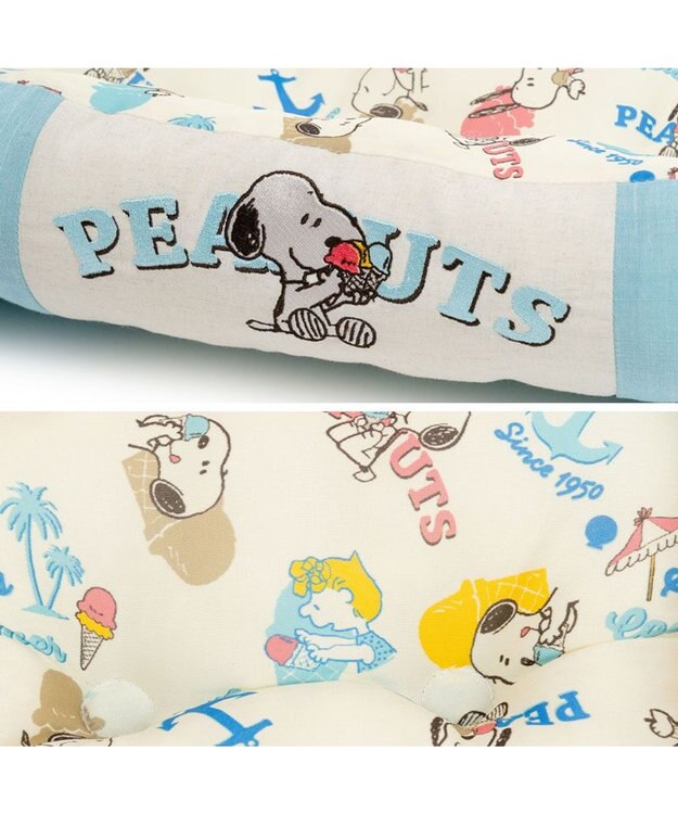 PET PARADISE スヌーピー クールカドラー 《アイス柄》 角型 Ｌ ホワイト×ブルー