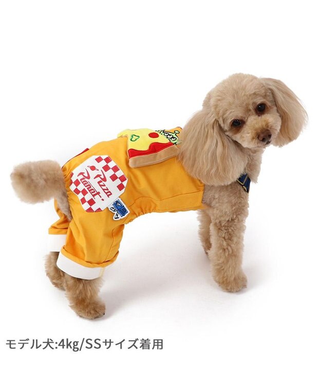 PET PARADISE ディズニー トイストーリー  ピザプラネット柄  オーバーオール 【小型犬】 オレンジ