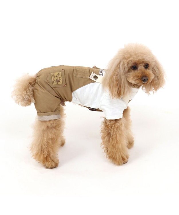 PET PARADISE 犬 服 夏服 パンツつなぎ 白 〔小型犬〕 重着風 ペットウエア ペットウェア ドッグウエア ドッグウェア ベビー 超小型犬 小型犬 ベージュ
