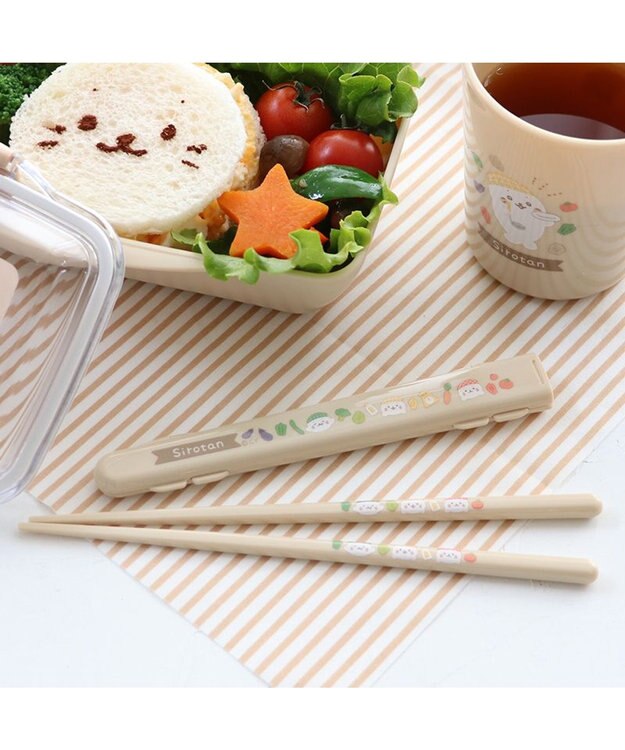 Mother garden しろたん 箸＆ケース キッチン柄 18cm 日本製 ベージュ