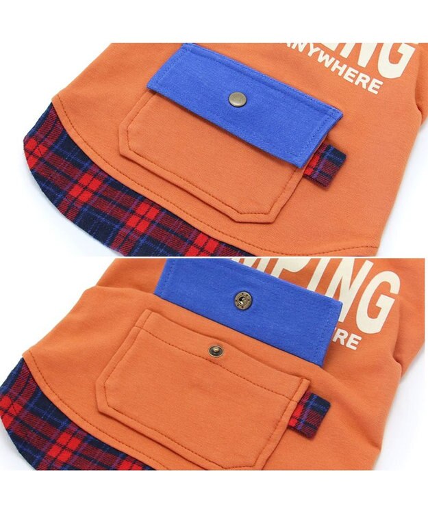 PET PARADISE 四角ポケット付きパーカー《オレンジ》【中型犬】【大型犬】 オレンジ