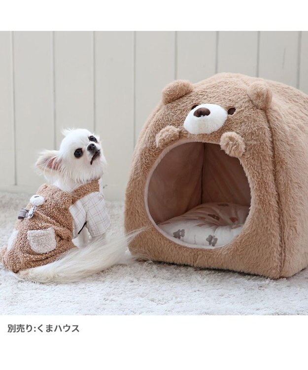PET PARADISE ペットパラダイス パンツつなぎ くまちゃん 小型犬 茶系