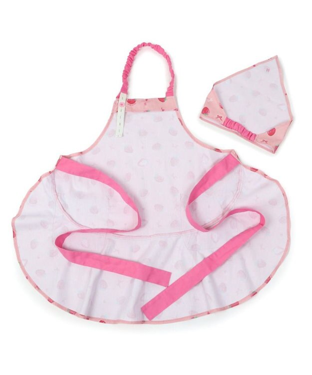 Mother garden マザーガーデン キッズエプロン & 三角巾 セット 130cm 《ユニコーン/野いちご柄》 野いちご