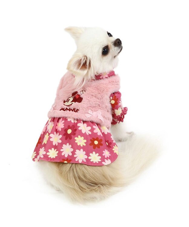 PET PARADISE ディズニー ミニーマウス ワンピース ベスト付き 《花柄 》小型犬 花柄