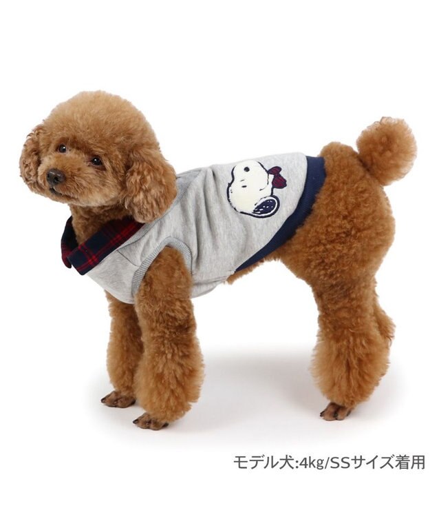 スヌーピー。 スヌーピー おりこうトレーナー グレー 小型犬 / PET PARADISE