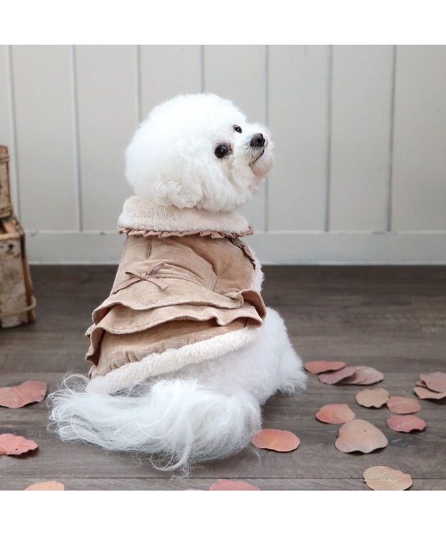 PET PARADISE ペットパラダイス フリルポンチョ 《ブラウン》  超小型犬 小型犬 ブラウン