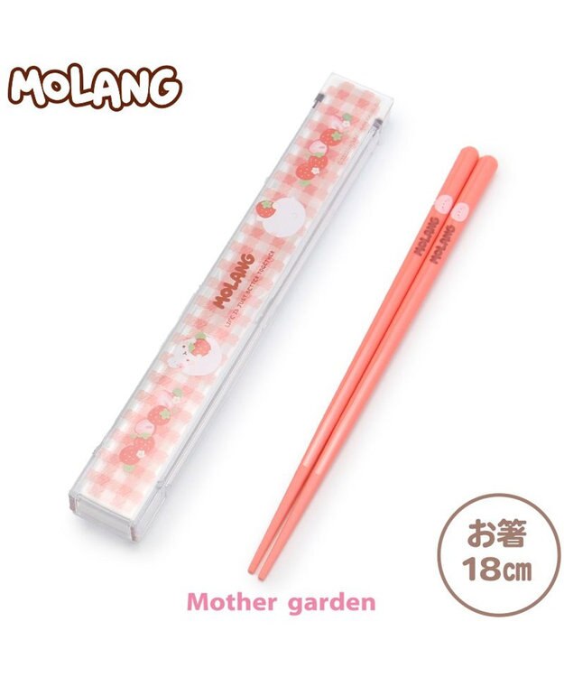Mother garden マザーガーデン モラン スライド式 お箸＆ケース 《いちご柄》 18cm 日本製 -