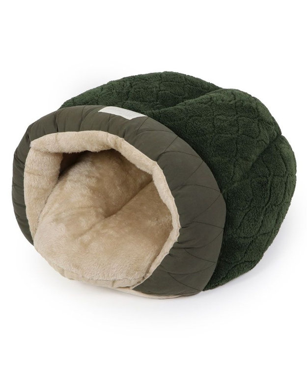 PET PARADISE ペットパラダイス 遠赤外線 ドーム型 寝袋 《オニオン柄》 小型犬 カーキ