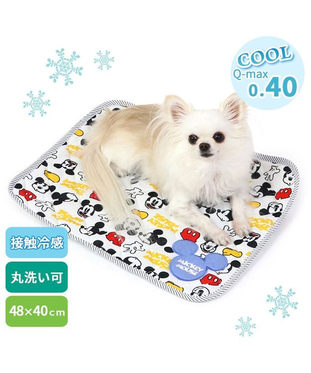PET PARADISE 犬 クール マット 冷感 ディズニー ミッキーマウス 柔らか アイコン柄クールマット (48×40cm) 接触冷感 ひんやり ペット 水色
