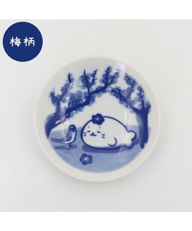 Mother garden しろたん 和食器 旅柄 豆皿 1 枚《梅柄》 梅柄