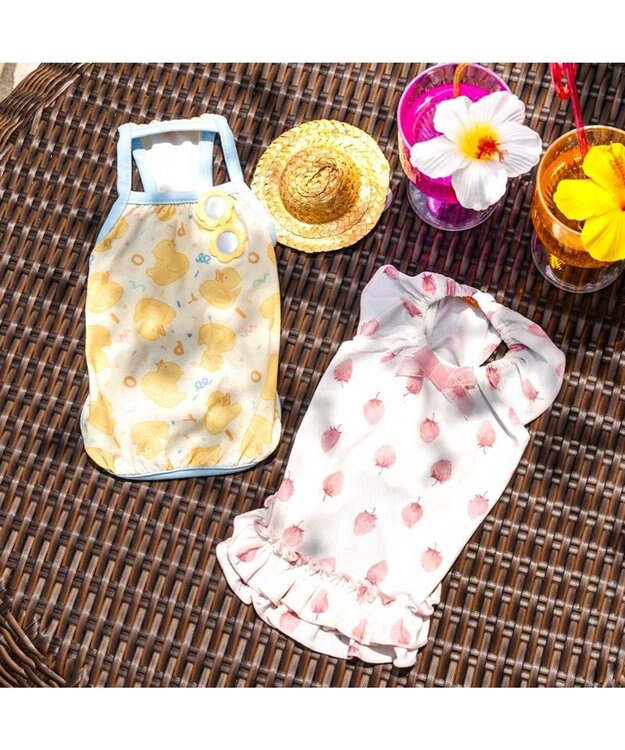 PET PARADISE ペットパラダイス タッチワンクールプラス Tシャツ 《いちご》 中型犬 大型犬 ホワイト×ピンク