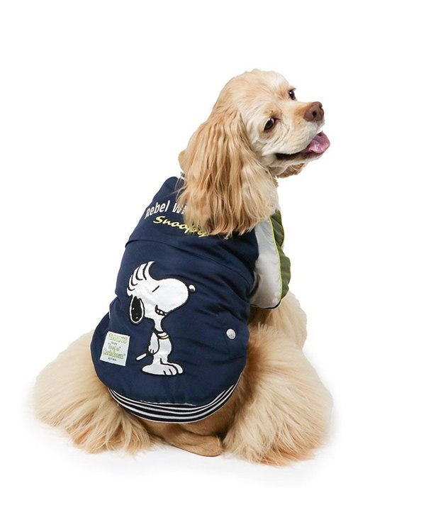 PET PARADISE スヌーピー 遠赤外線 スカジャン モヒカン 中型犬 大型犬 ブラック