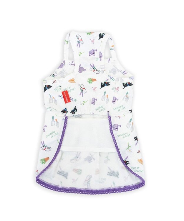 PET PARADISE リサとガスパール エコメイド ワンピース 《ボタニカル》 小型犬 ホワイト