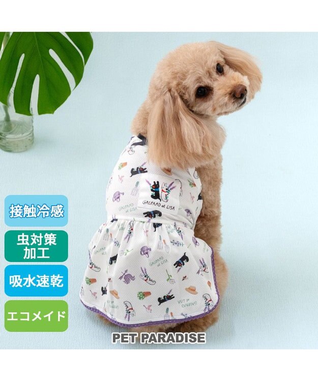 PET PARADISE リサとガスパール エコメイド ワンピース 《ボタニカル》 小型犬 ホワイト