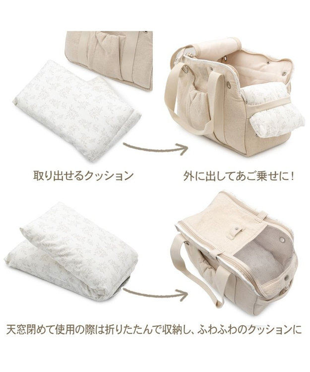 PET PARADISE ペットパラダイス ナチュラル リネンコットン キャリーバッグ S 超小型犬 ライトベージュ