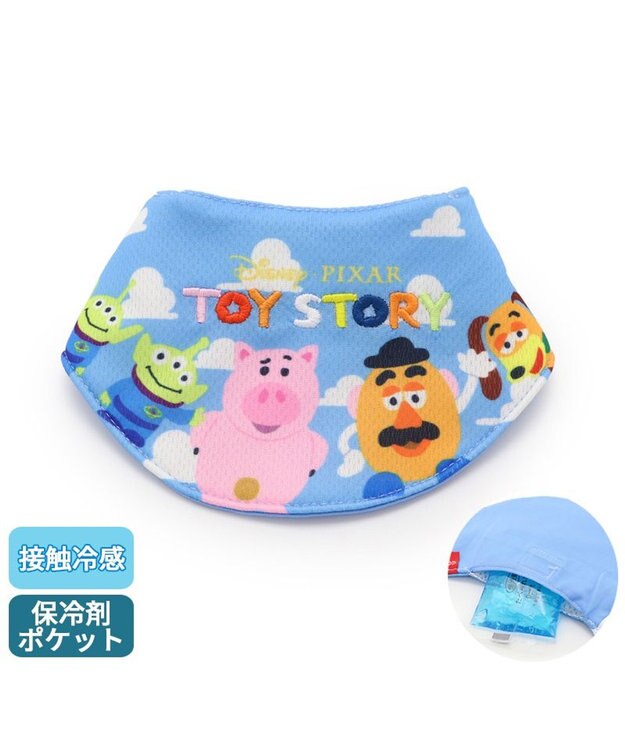 PET PARADISE ディズニー トイ・ストーリー 雲柄 クールネック バンダナ 保冷剤付き SM【中型犬】 水色
