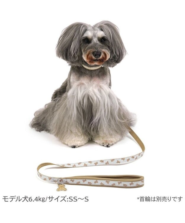 PET PARADISE ペットパラダイス くまちゃん 総柄リード ４Ｓ～３Ｓ オフホワイト
