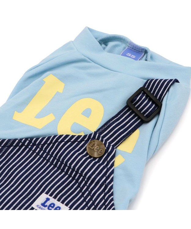 PET PARADISE Lee ワンショルダー パンツつなぎ 《ヒッコリー》 小型犬 ライトブルー