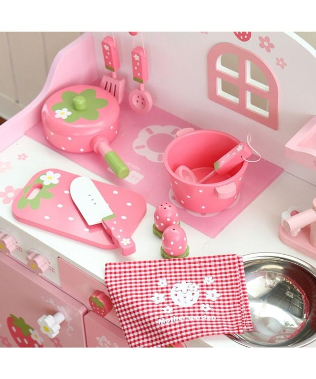 Mother garden  マザーガーデン 野いちごままごと キッチンツールセット《粒々いちご柄 》 粒々いちご柄