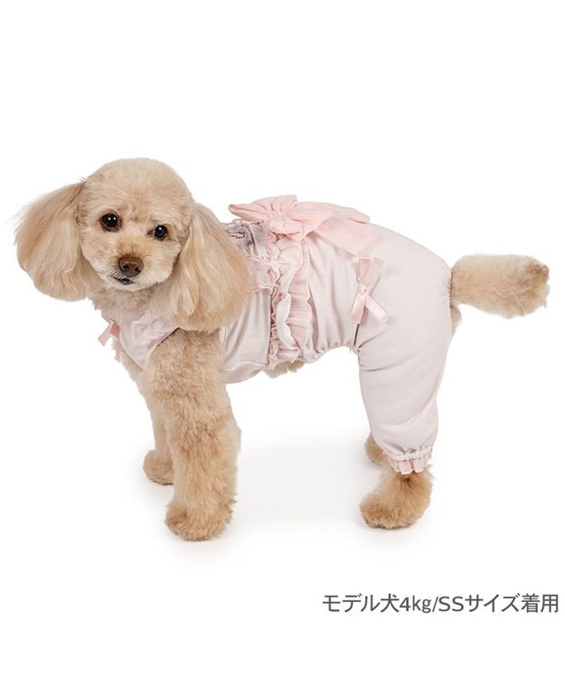 PET PARADISE ディズニー ミニーマウス リボン クール ロンパース 小型犬 ライトピンク