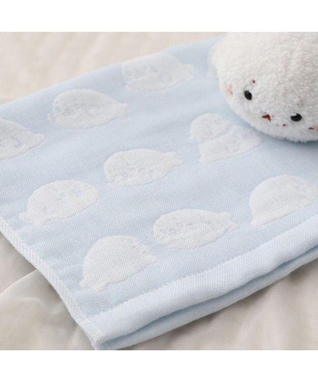 Mother garden しろたん いっぱい柄 6重ガーゼ フェイスタオル フェイスタオル