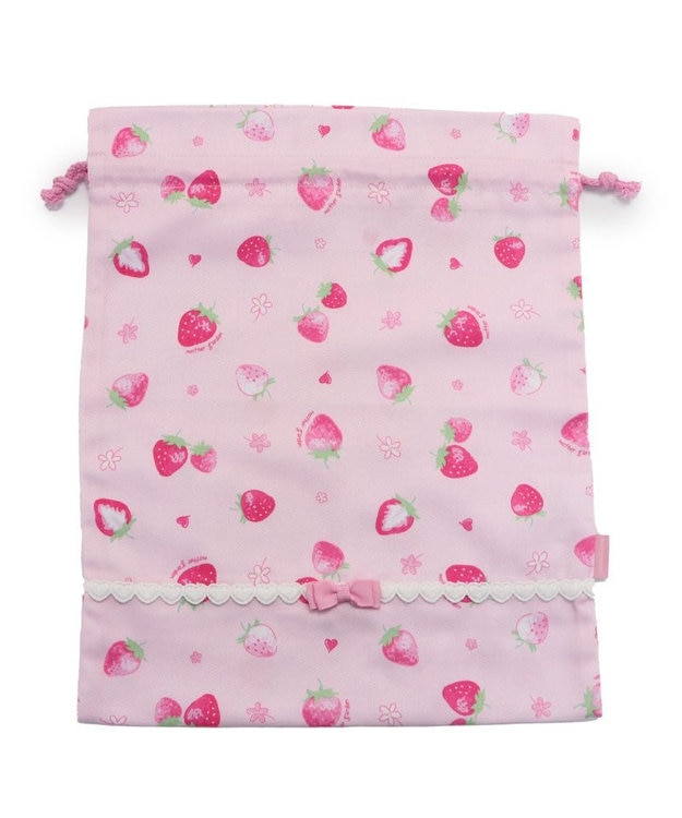 Mother garden マザーガーデン 野いちご 巾着 《スケッチ柄》  30cm×37cm スケッチ柄