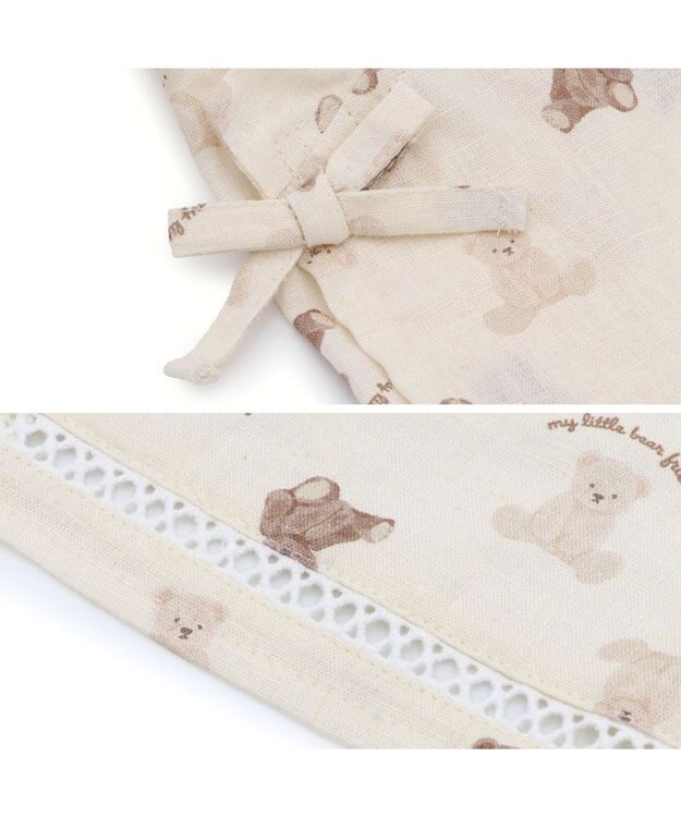 PET PARADISE ペットパラダイス 甚平 《くま いっぱい柄》 小型犬 ホワイト×ブラウン