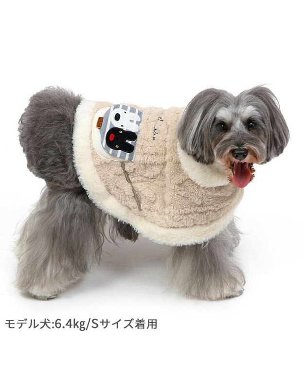 PET PARADISE リサとガスパール ポンチョ ポシェット付き 小型犬 ベージュ