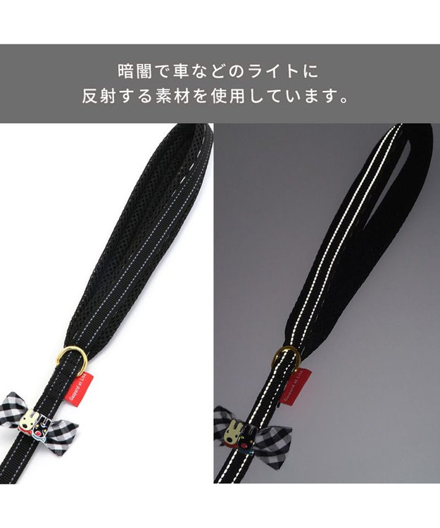 PET PARADISE リサとガスパール おしゃれ反射 リード 《ギンガムチェック 》4S~3S 無彩色