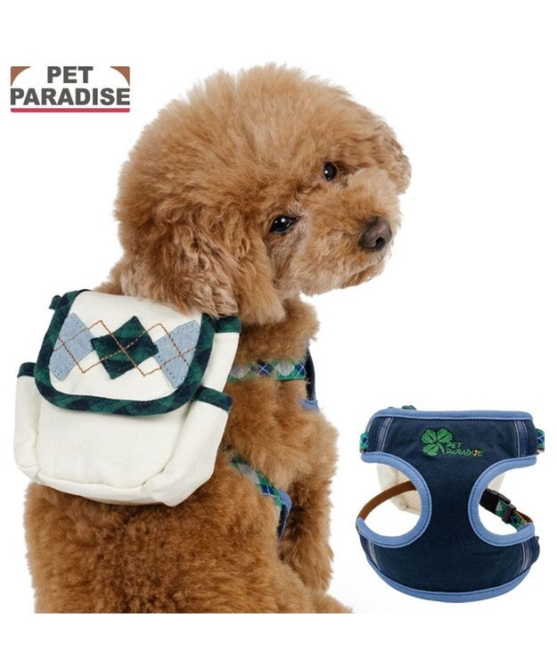 PET PARADISE ペットパラダイス リュックハーネス 《アーガイル柄》 ＳＳ ホワイト