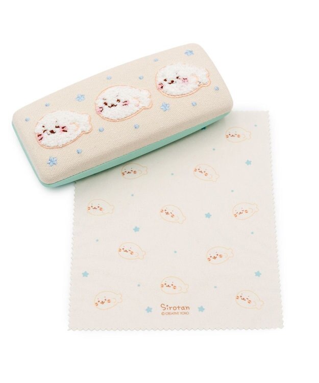 Mother garden しろたん クロス付 サガラ刺繍 眼鏡ケース 《しろたん》 単品 しろたん