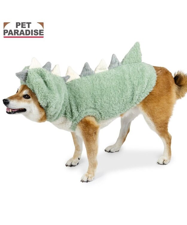 PET PARADISE ペットパラダイス 恐竜 くるふわ なりきり パーカー 中型犬 大型犬 ミントグリーン