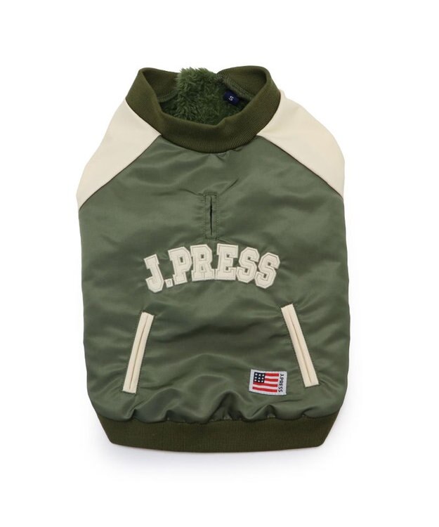 PET PARADISE J.PRESS ミリタリー スタジャン 中型犬 大型犬 カーキ