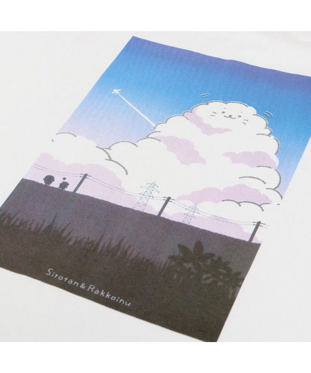 Mother garden しろたん ビッグ Ｔシャツ 半袖 バックプリント 《入道雲》 フリーサイズ 白~オフホワイト