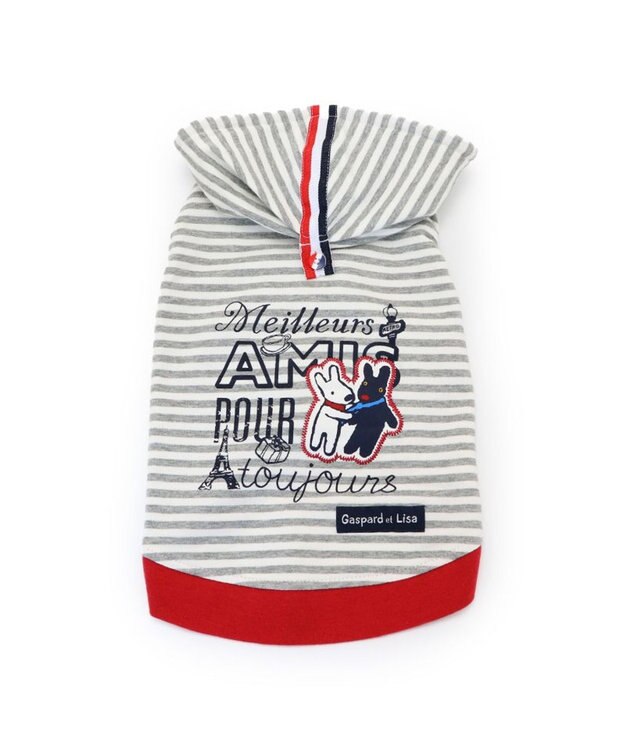 PET PARADISE リサとガスパール パーカー 《親友 ボーダー柄》【小型犬】 マルチカラー