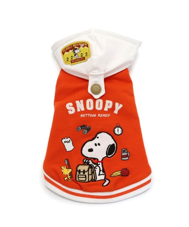 PET PARADISE スヌーピー  おでかけ柄  パーカー 《オレンジ》中型犬  大型犬 オレンジ